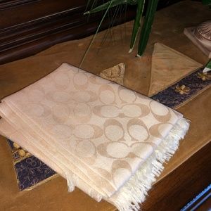 Coach Tan Monogrammed Scarf
